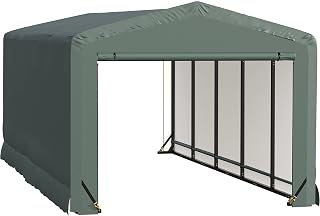 ShelterLogic ShelterTube Garage & Storage Shelter, 10' x 23' x 8' Heavy-Duty Steel Frame Wind and Snow-Load Rated Enclosure, Green