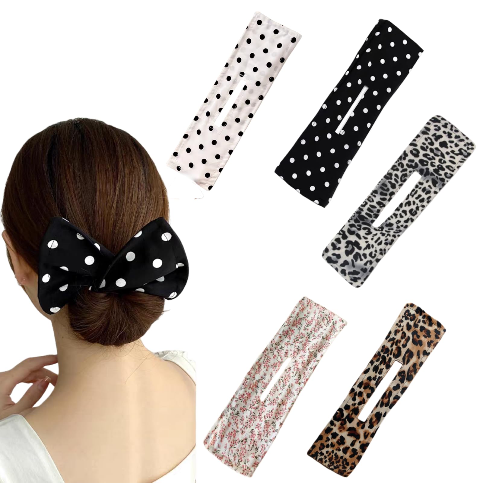 5 Pcs Hair Bun Maker Hair Twist Bun Maker Twists Clip Makers For Women's Kids Accessories Makers Twist Clips Lazy Curler Maker,Messy Long Thick Or Thin