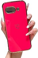 Vista 13 de ZTOFERA Funda diseñada para Google Pixel 7a, bonito diseño de corazones de amor con borde chapado y protección de lente de cámara, para Google Pixel