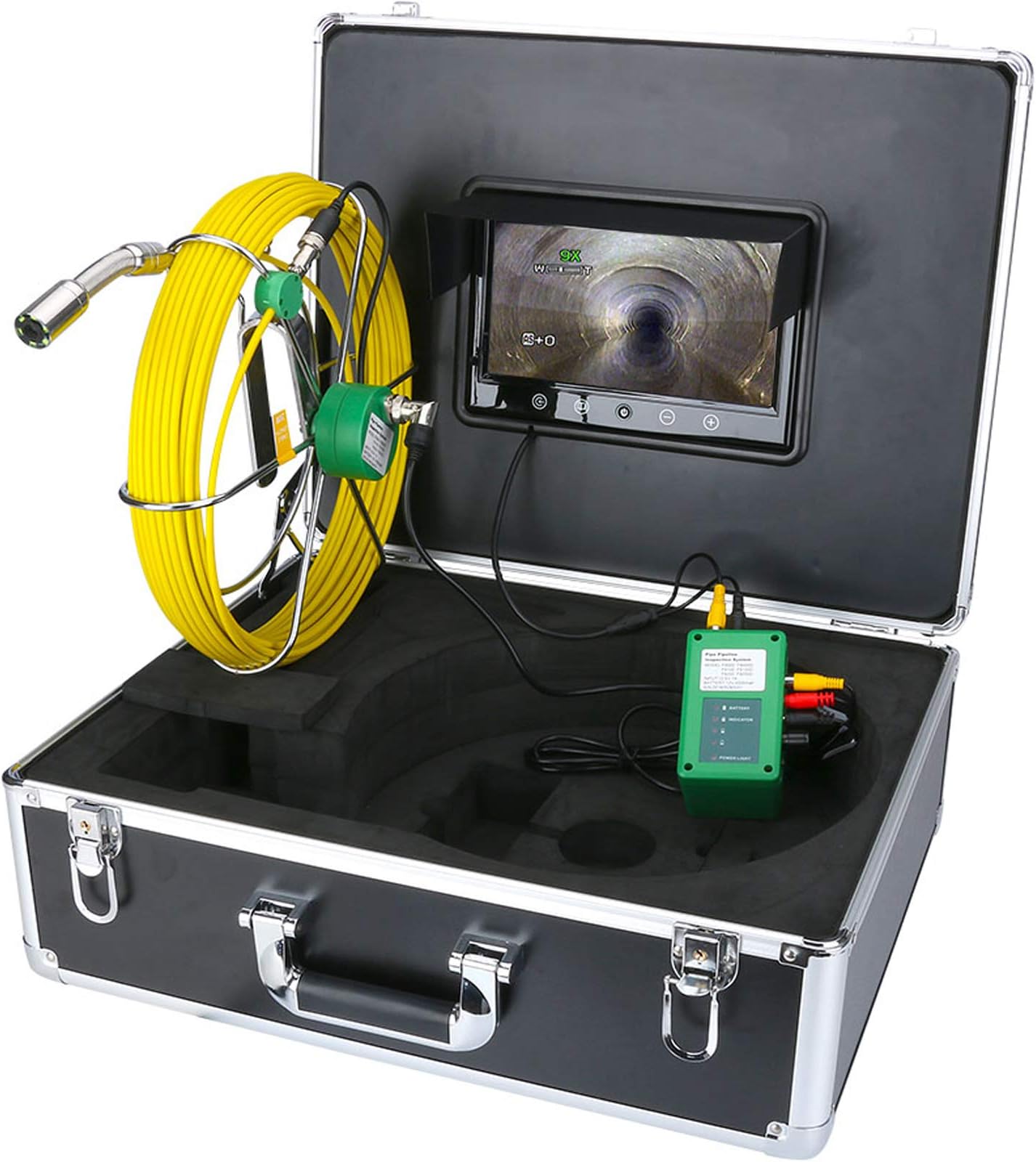 50M Cable Pipe Inspection Camera Drain Sewer Camera Industrial Pipeline Endoscope 1000Tvl Camera 10 Inch Lcd Video Snake Camera With 8Pcs Led Lights