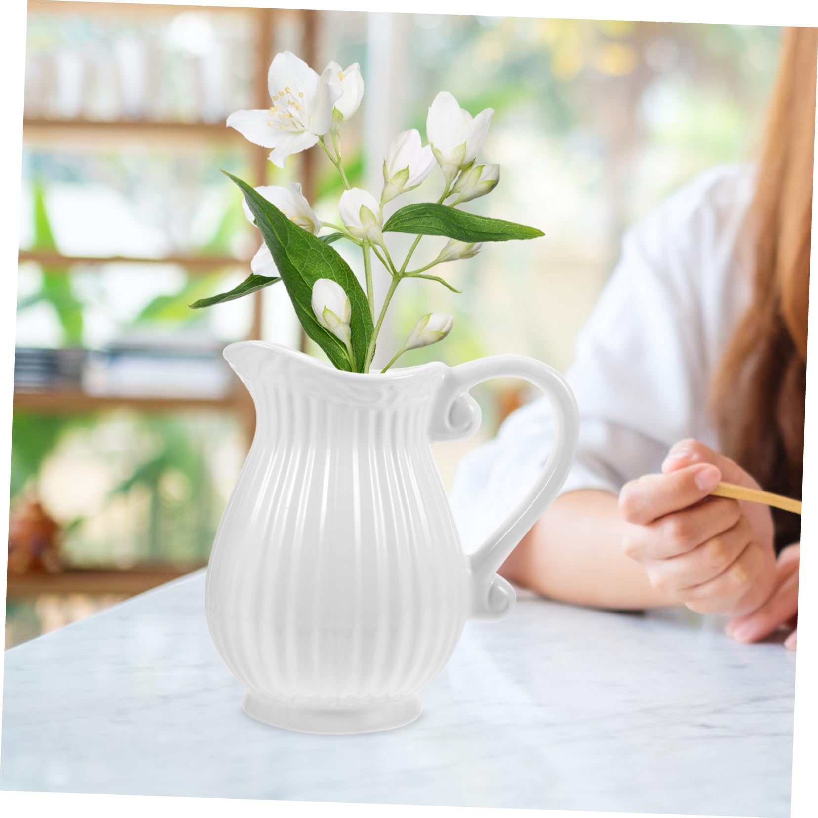 Amazon.co.jp: HOOTNEE ファームハウスピッチャーセラミック花瓶 陶器