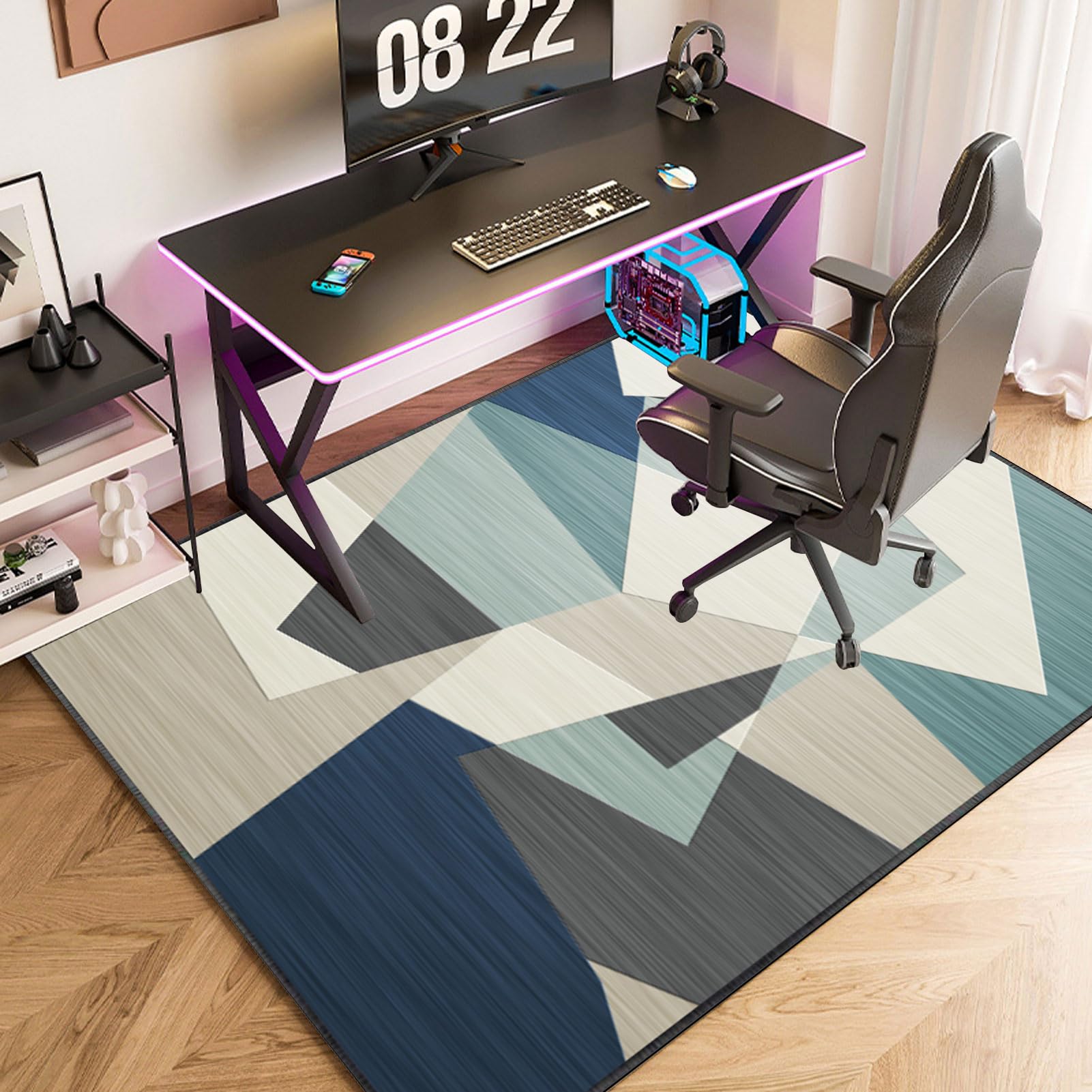 Bureaustoelmat voor harde vloeren, 140 x 160 cm, multifunctionele tapijtbeschermer, duurzame bureaustoelmat, rolstoelmat, computerstoelmatten, antislip, gamingstoelmat voor thuiskantoor