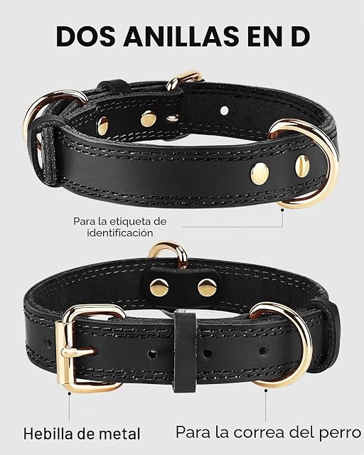 Foto 4 de 6 de Joytale Collar Perro Cuero, Collar de Cuero para Perros medianos