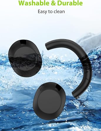 2-in-1 Silicone Protective Cover Set for Sony 1000X THE COLLEXION Headphones, Sweatproof Headband Cover + Integrated Ear Cups Protector (Ear Pads & Shell), Full Coverage(Black)