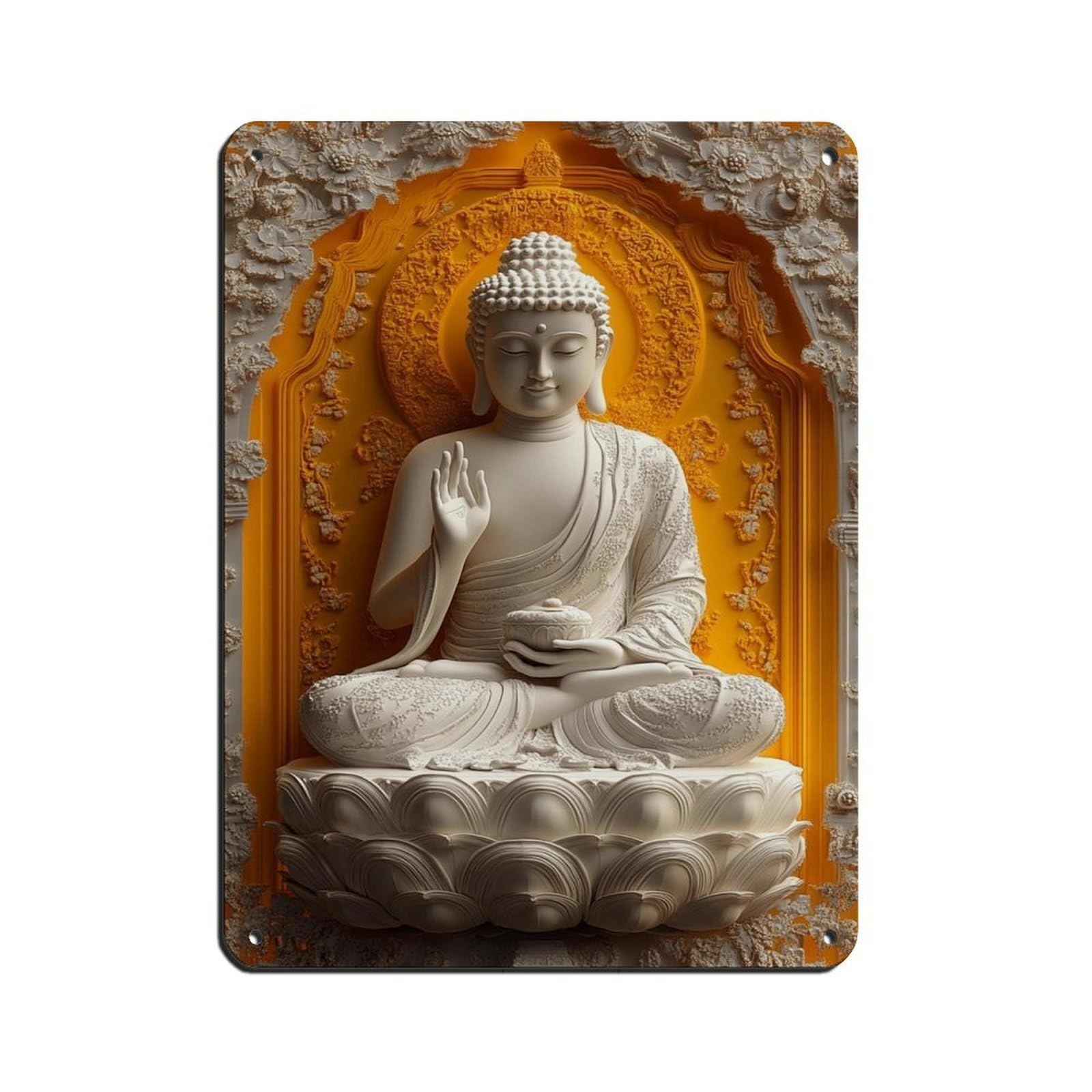 Buddha Art-Buddha Decor-Large Art (5) Tin Sign Vintage Metal Pub Club Cafe Bar Home Wall Art Decoration Poster Retro 12x16inch(30x40cm)