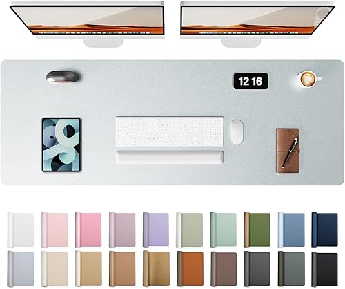 Miniatura 152 de YSAGi Protector de escritorio de cuero, tapete de oficina, alfombrilla grande para mouse, antideslizante, de piel sintética, almohadilla