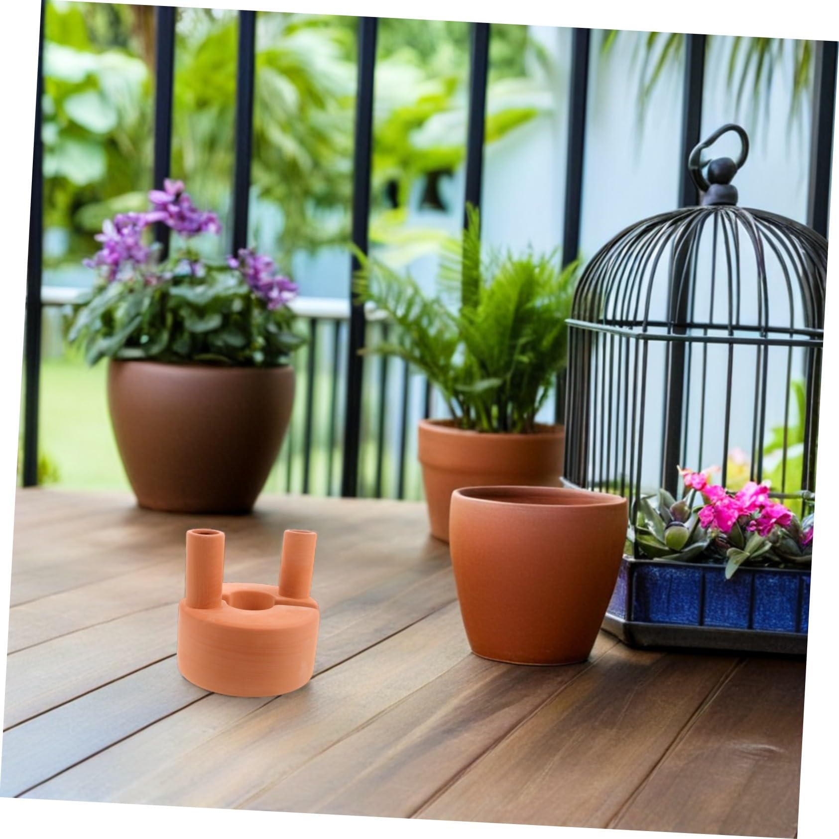 BESPORTBLE Regadera De Terracota Roja Dispositivo De Riego Automático para Plantas De Interior y Exterior Gotero para Macetas Sistema De Riego para Plantas De Jardín Regadera De Barro Hogar o