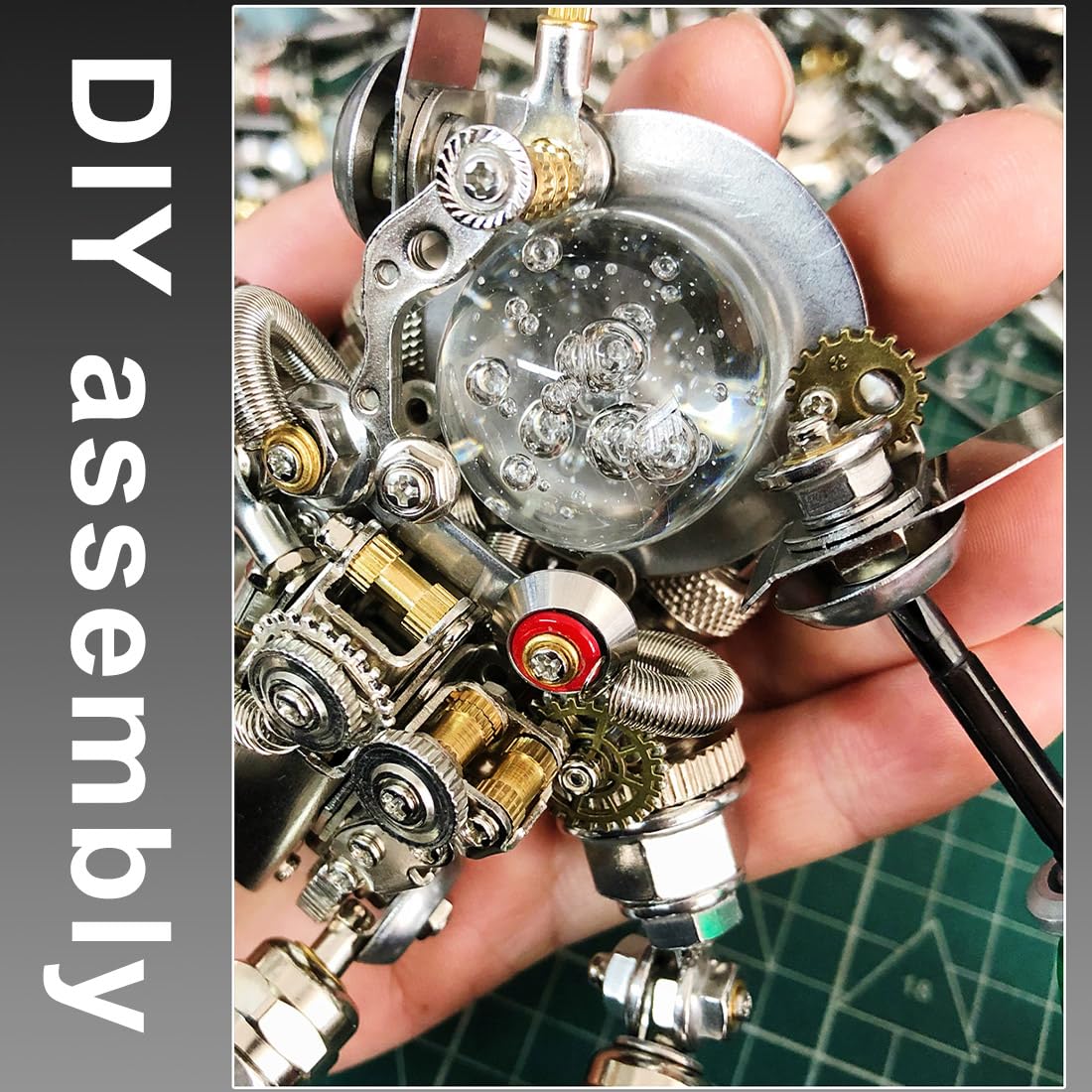 3D Metall Puzzle-DIY Astronaut Kaninchen 3D Modell Bausätze Erwachsene, Tier Figuren Metallbaukasten Bastelset Modellbau, Steampunk Deko, Geschenk für Weihnachten (500PCS)