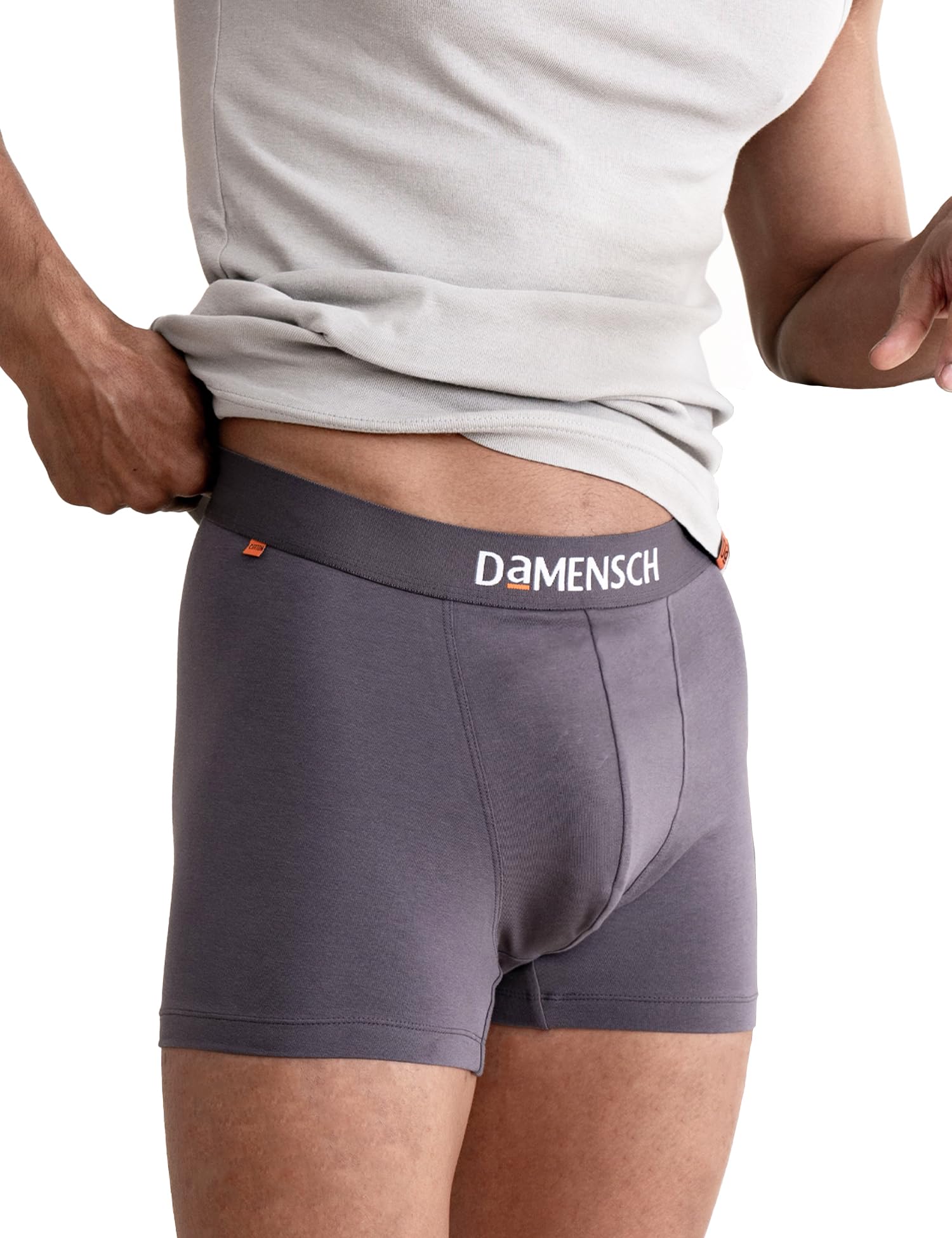 DAMENSCH Men's Deo-Cotton Deodorizing Trunks- Pack of 1- Mineral Grey- Medium
