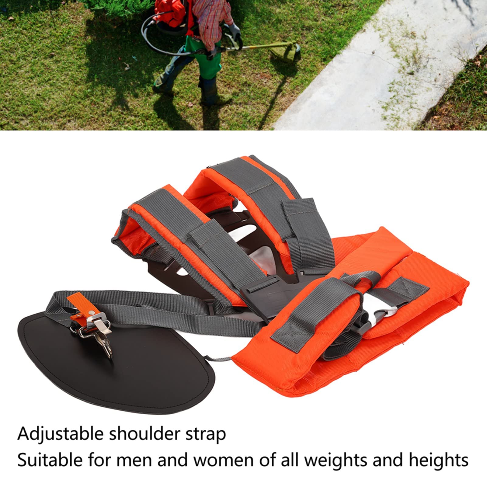 Correa de Hombro Universal para Recortadora, arnés de podadora de césped de Tela Oxford de Nailon con cinturón Ajustable Flexible para desbrozadora o jardinería