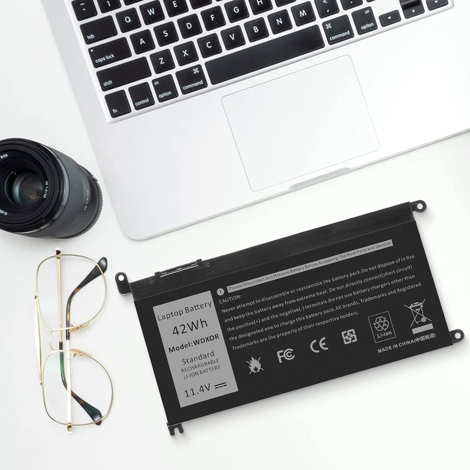 WDX0R 42Wh Laptop Battery Replacement for Dell Inspiron 13 15 5000 7000 Series 5567 7573 5570 7579 7378 5565 5379 5378 Latitude 3490 3590 3340 3400 3390 3500 3190 Vostro 5468 5568 P69G 3CRH3 WDXOR