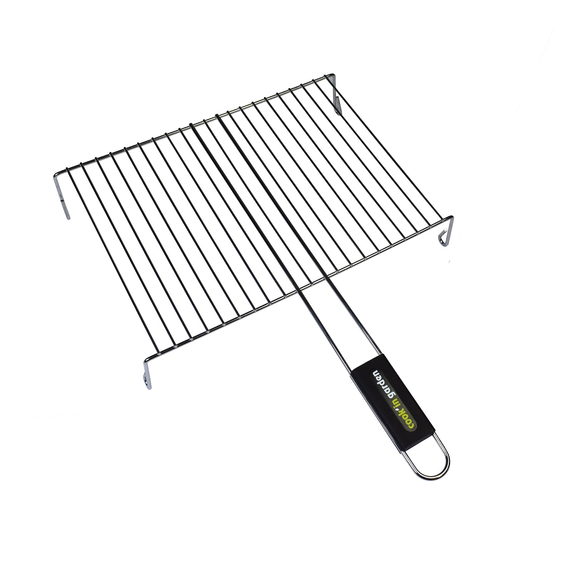 Cook’in Garden - Griglia con piede semplice, 1 manico, dimensioni 40 × 30 cm, resistente alle fiamme e alle alte temperature, manico Soft Touch ergonomico