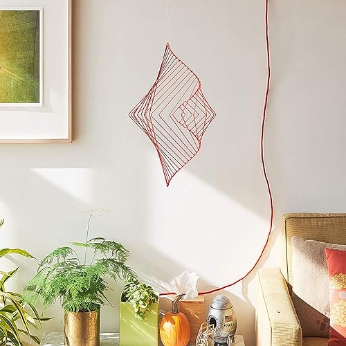 Miniatura 5 de Atellani Square Wave  The Mesmerizing Kinetic Wind Spinner  Pieza de arte mágico calmante por Ivan Black (rojo coral)