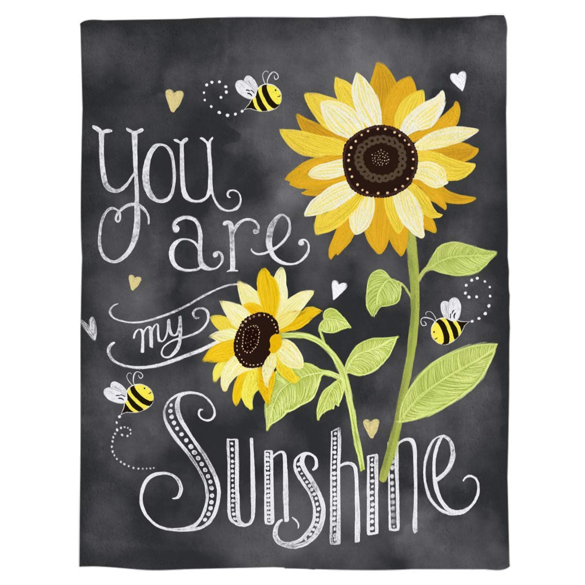 You are My Sunshine Coperta in pile con stampa girasole per divano o letto, morbida flanella di peluche per tutte le stagioni, 127 x 152,4 cm