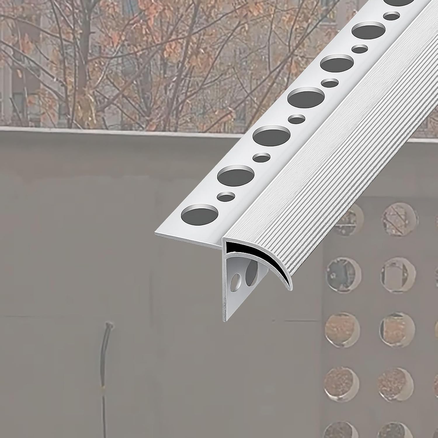 Metal Eaves Drip Line Deflector, Window Sill Edge Drip Protection Device for Prevents Rain Backflow, Cuttable Exterior Walls Rain Diverter Edging Strip(W 0.8 in L 52 in)