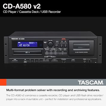 Tascam CD-A580 Rackmount Cassette/CD/USB MP3 Player Recorder Combo