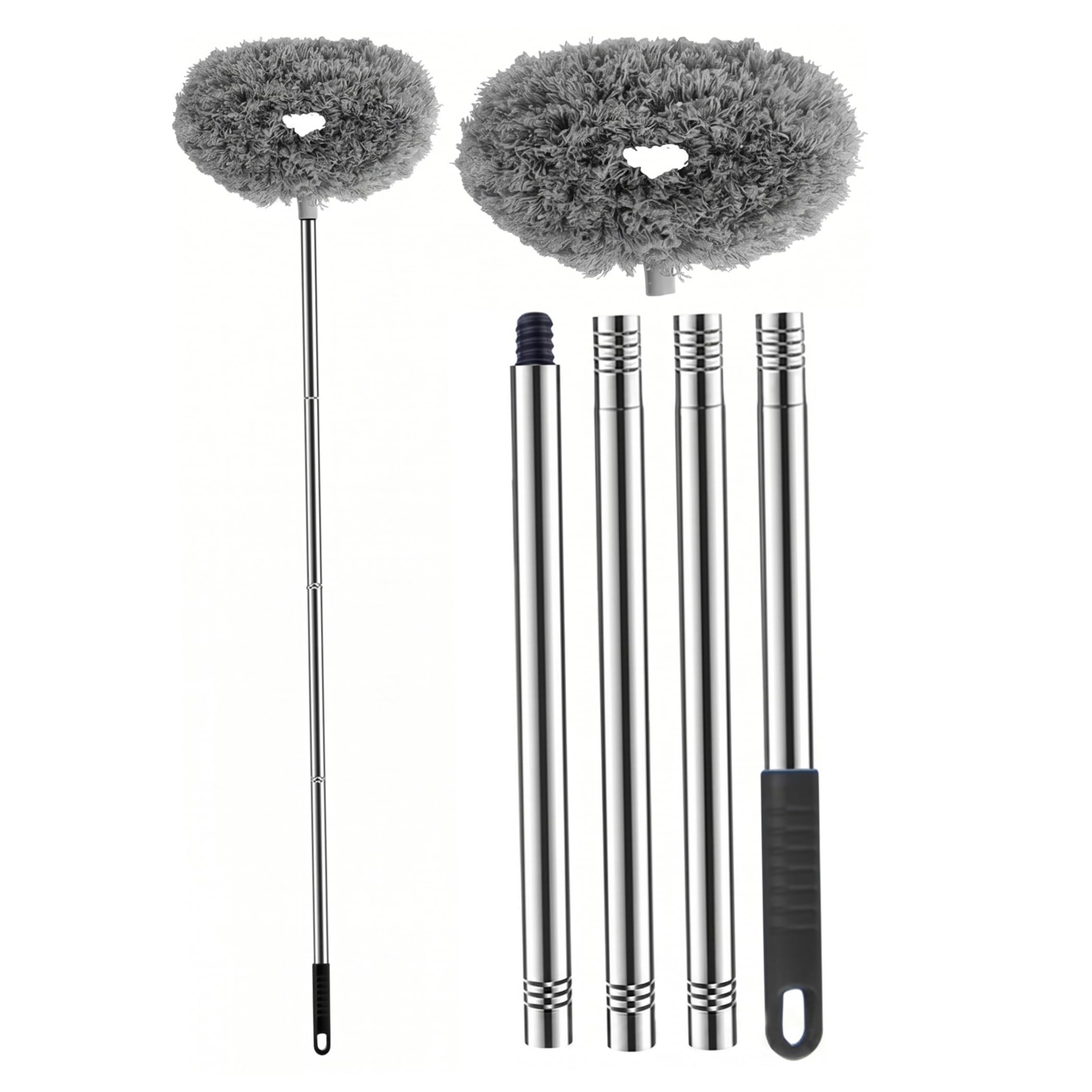 Xoeryoy Ceiling Fan Cleaner Duster, Extendable Up To 55.12in Fan Duster Reusable Dust Dusters With Aluminum Handle For Hard-to-reach Areas, Gray