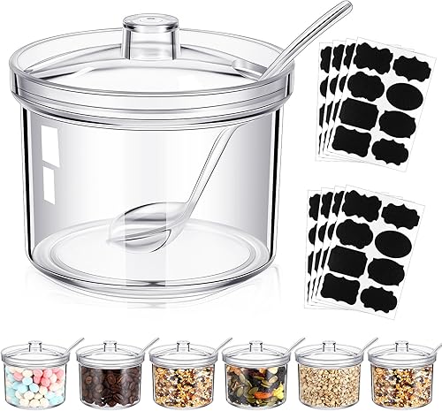 Vista 11 de Tioncy 12 unidades de suministros de barra de cacao caliente con tapa y cuchara, barra de fiesta, helado, helado, caramelo, manzana, dispensador