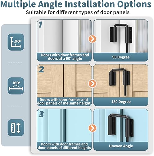 Miniatura 5 de Cerradura de bucle de puerta corredera mejorada, cerradura multiángulo en forma de U de 2.38 pulgadas para puerta corrediza de granero de 90180