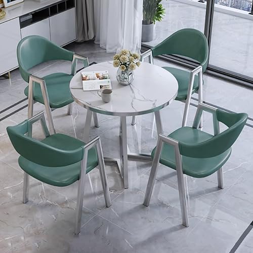 Miniatura 10 de YVYKFZD Juego de mesa y silla para sala de recepción de oficina, juego de mesa de comedor de cocina y café, mesa de conferencias redonda simple para