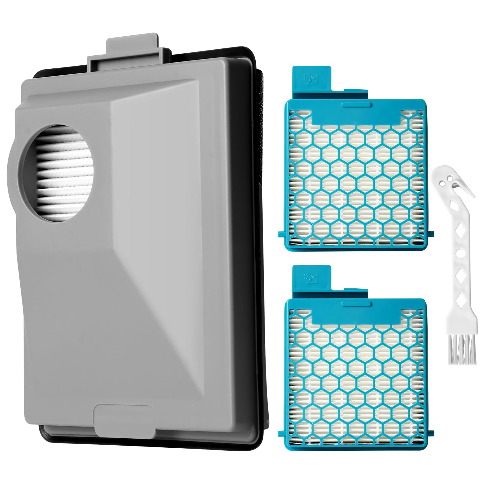 2 filtros HEPA y filtros de polvo fino compatibles con aspiradoras Miele CX1 Boost, SNRF3, SNRF0, SNCF0 (filtros compatibles con Miele Boost CX1, SF-HY 60, SF-HA 60)