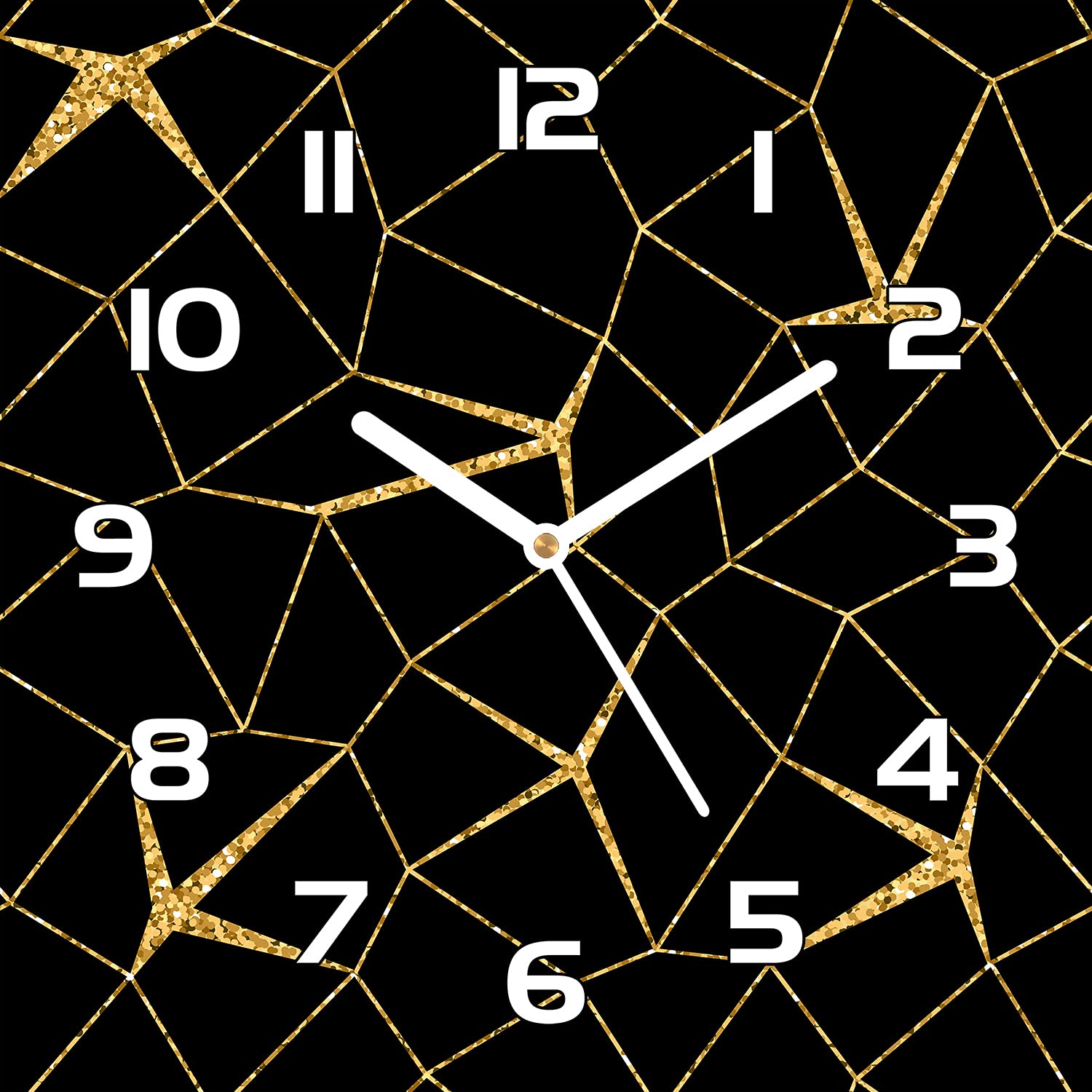 Horloge de cuisine moderne Coloray 30x30 verre Mosaic Gold pour salon
