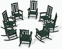 Vista 42 de SERWALL Mecedora de gran tamaño para exteriores, Mecedora de exterior de HDPE, Negra Negro