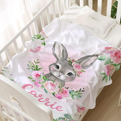 Miniatura 285 de Butterfly Custom Baby Blanket with Name Personalized Baby Blanket for Girl Boy Birthday Chirstmas Gift Customized Baby Receiving Blanket for Newborn