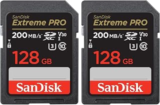 SanDisk 128GB Extreme PRO SDXC UHS-I Memory Card 2-Pack - 200MB/s Read, U3/V30 for 4K UHD Video & Burst Shots