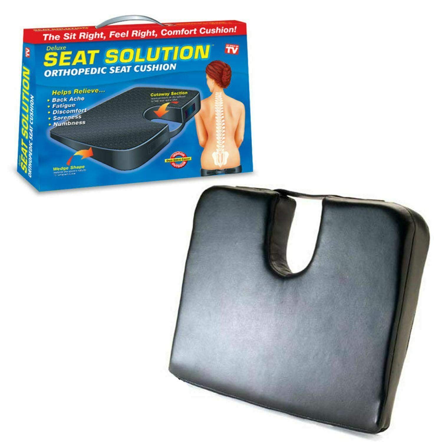 Mantraraj Orthopaedic Seat Cushion Wedge Tailbone Pillow Coccyx Spine Pain Relief Solution U-Shaped Cut-Out Design To Relieve Pain, Back Support Perfect Seat Pad For Office, Car Or Home