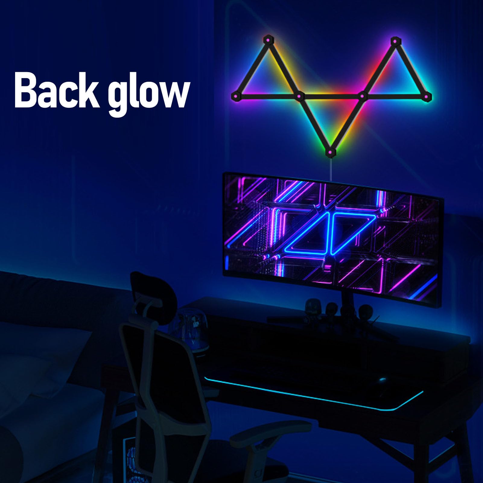 RGB-LED-Wandlichtleiste, Musiksynchronisation, Mehr Als 16 Millionen Farben, DIY-Lichtleisten für Gaming-Zimmer, Fernseher, Schlafzimmer, Gesteuert über APP, Fernbedienung, mit