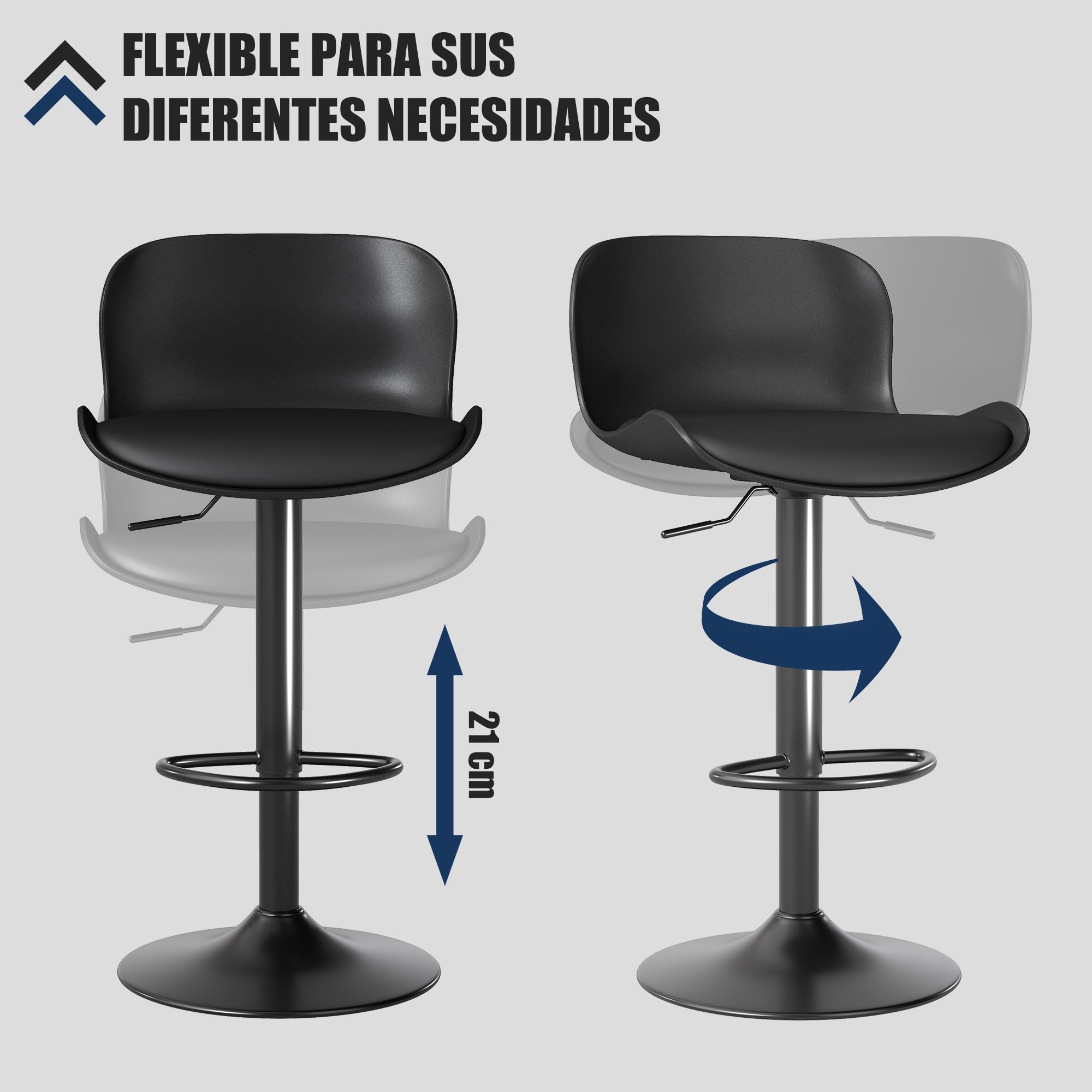 Flysky Silla de Oficina Juego de 3 ergonómica, reposabrazos, Malla, Negro | Silla giratoria con soporte lumbar, malla transpirable, ideal como silla de escritorio para oficina y hogar