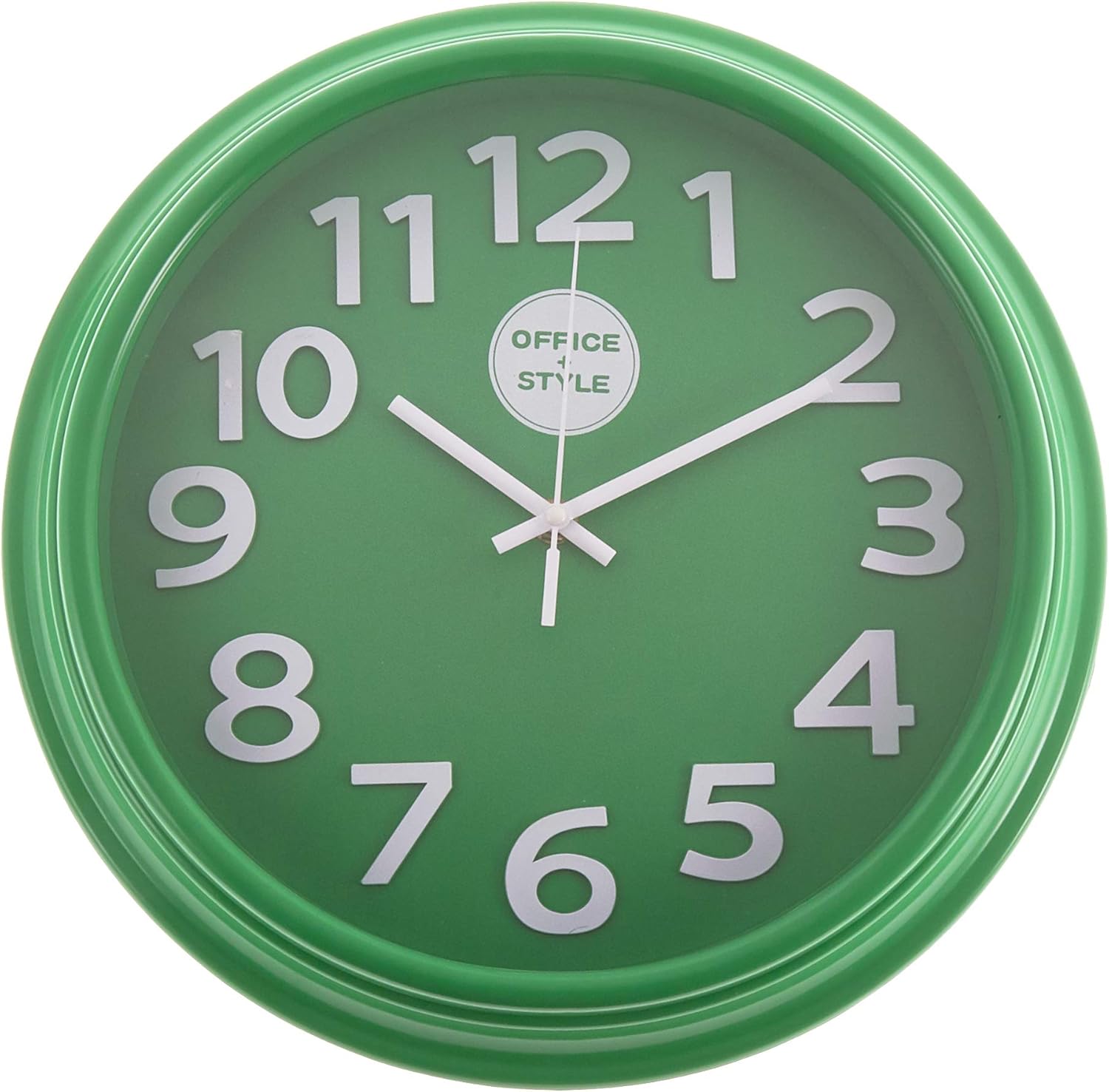 Office + Style 13” Silent Quartz Color Wall Clock with AntiScratch Cover Green