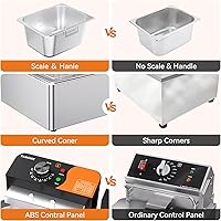 Vista 4 de TANGME Freidora comercial, freidora eléctrica de encimera de 3400 W, 20.7 cuartos de galón con 6.35QTx2 cestas de acero inoxidable freidora