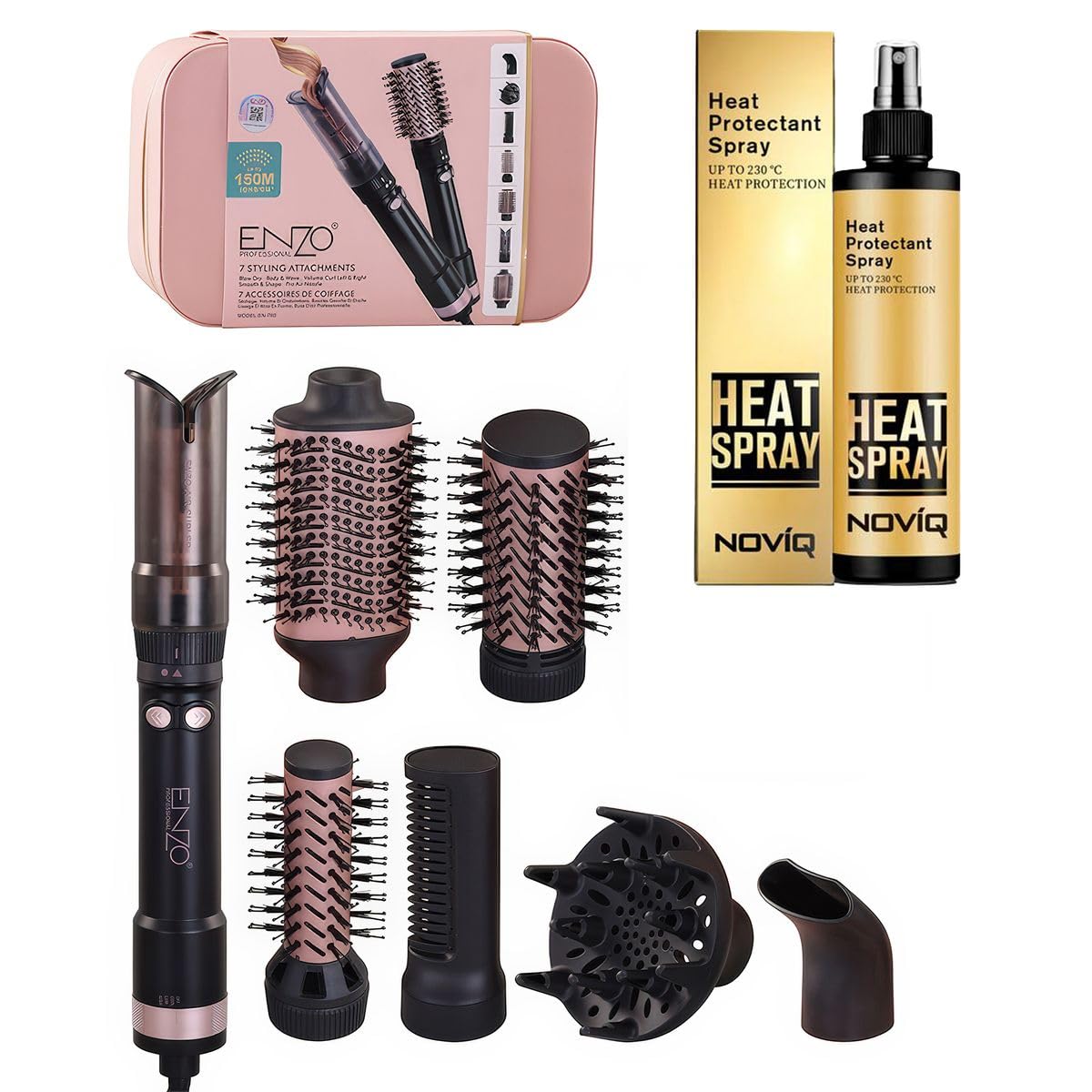 ENZO 7-in-1 Air Hair Styler with Ionic Frizz Control | Includes