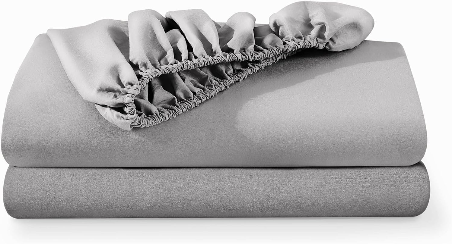 BedLooms Small Double Fitted Sheet 2 Pack โ Silver (120x190cm) up to 25cm