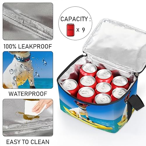 Miniatura 5 de Divertida bolsa de almuerzo aislada con aislamiento para perro carlino para mujeres, bolsa de almuerzo cuadrada para adultos y hombres, lonchera más