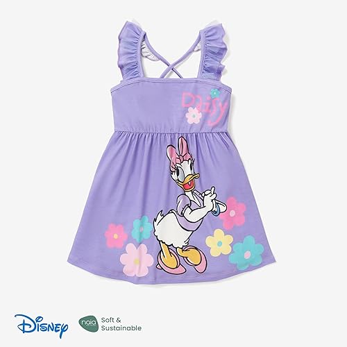 Miniatura 6 de Disney Vestido de princesa Minnie Mouse Frozen Elsa para niñas, con volantes, sin mangas, entrecruzado, ropa de verano para bebé a niño pequeño