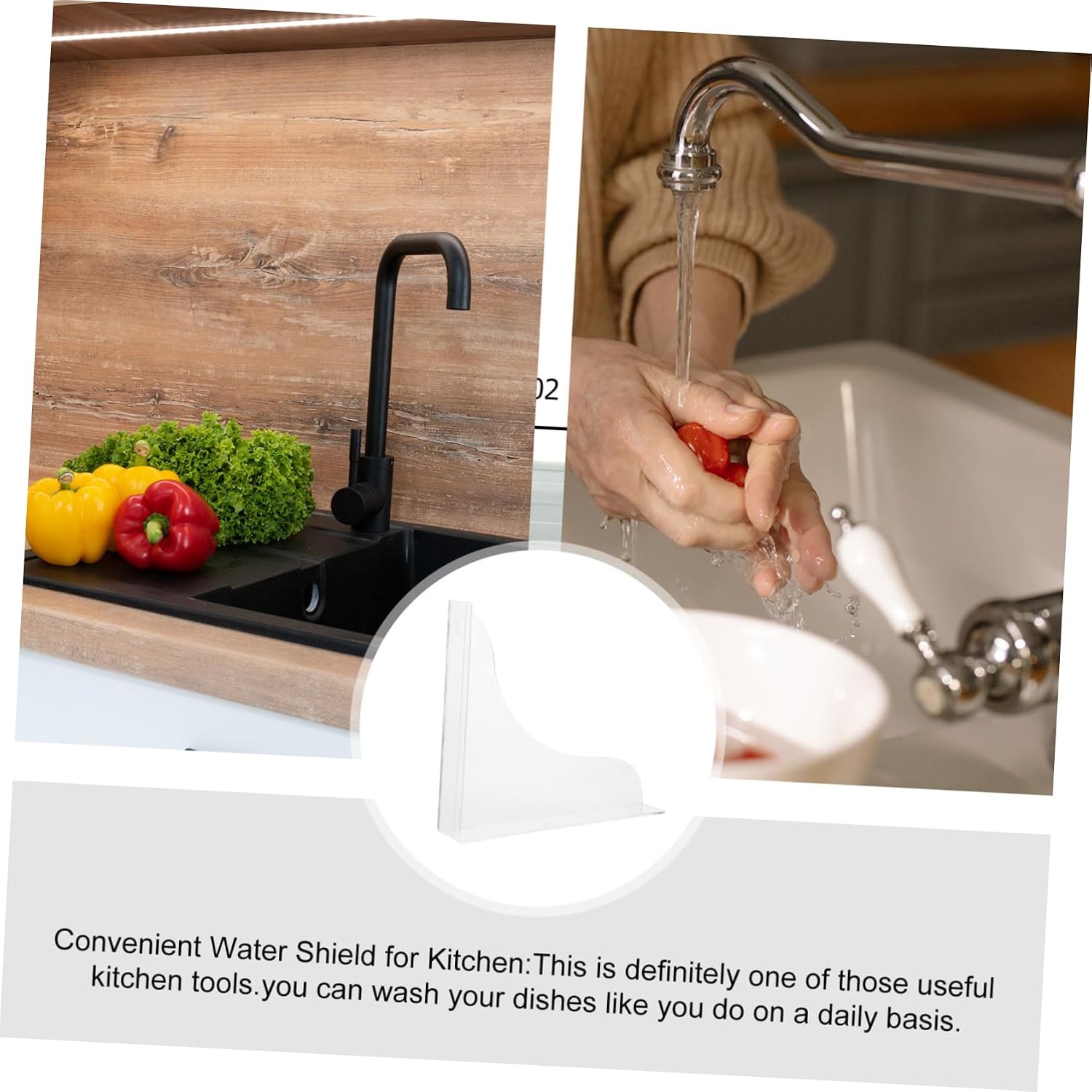 2pcs Bathtub Splash Guard Set Acrylic Water Barrier for Shower and Kitchen Sink Protection Easy to Install and Water Blocker