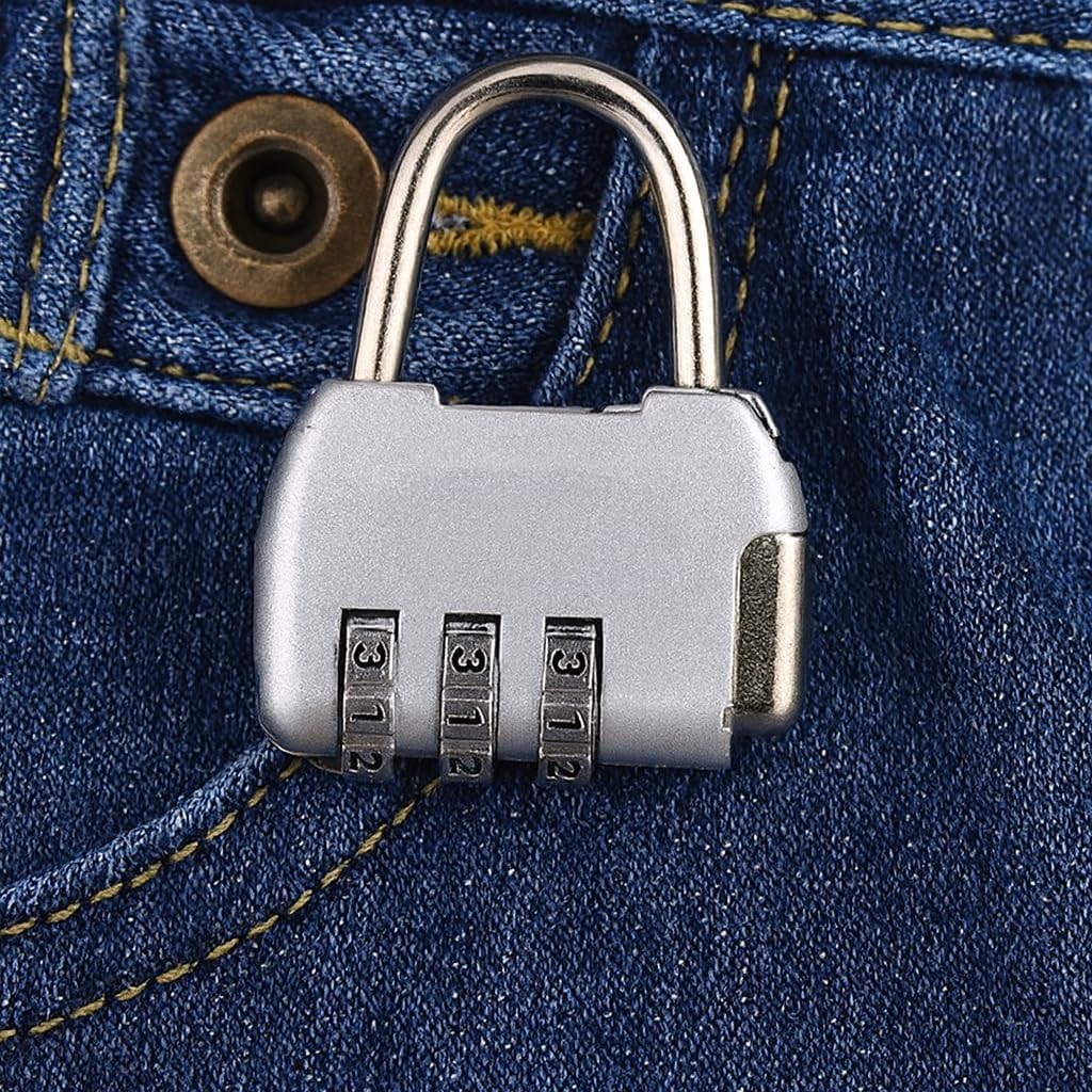 Antique Bronze Combination Lock, Vintage Style Security Padlock with 4-Digit Code, Decorative Keyless Lock (White)