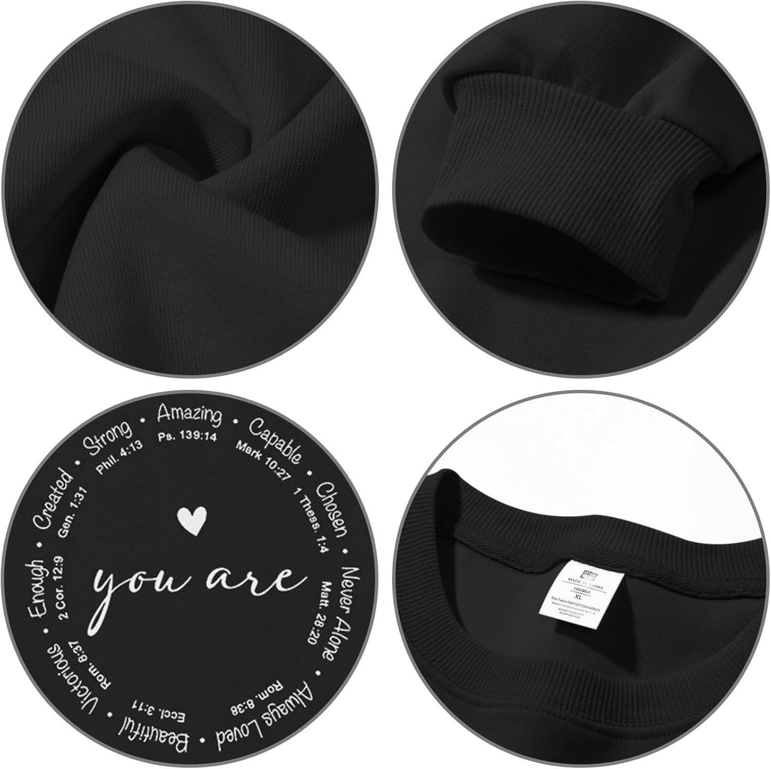 Christian Sweatshirts for Women Faith Jesus You Are Enough Inspirational Shirts Blessed Saying Positive Pullover Top - Image 6