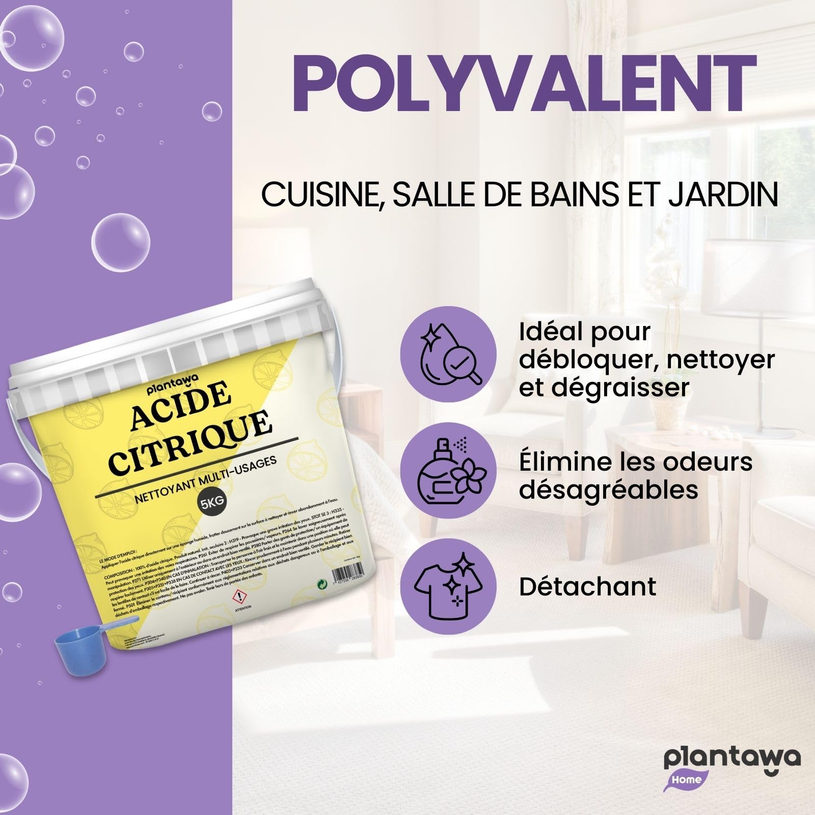 Image secondaire de Poudre d'Acide Citrique 5kg - Nettoyant Universel 100% Pur