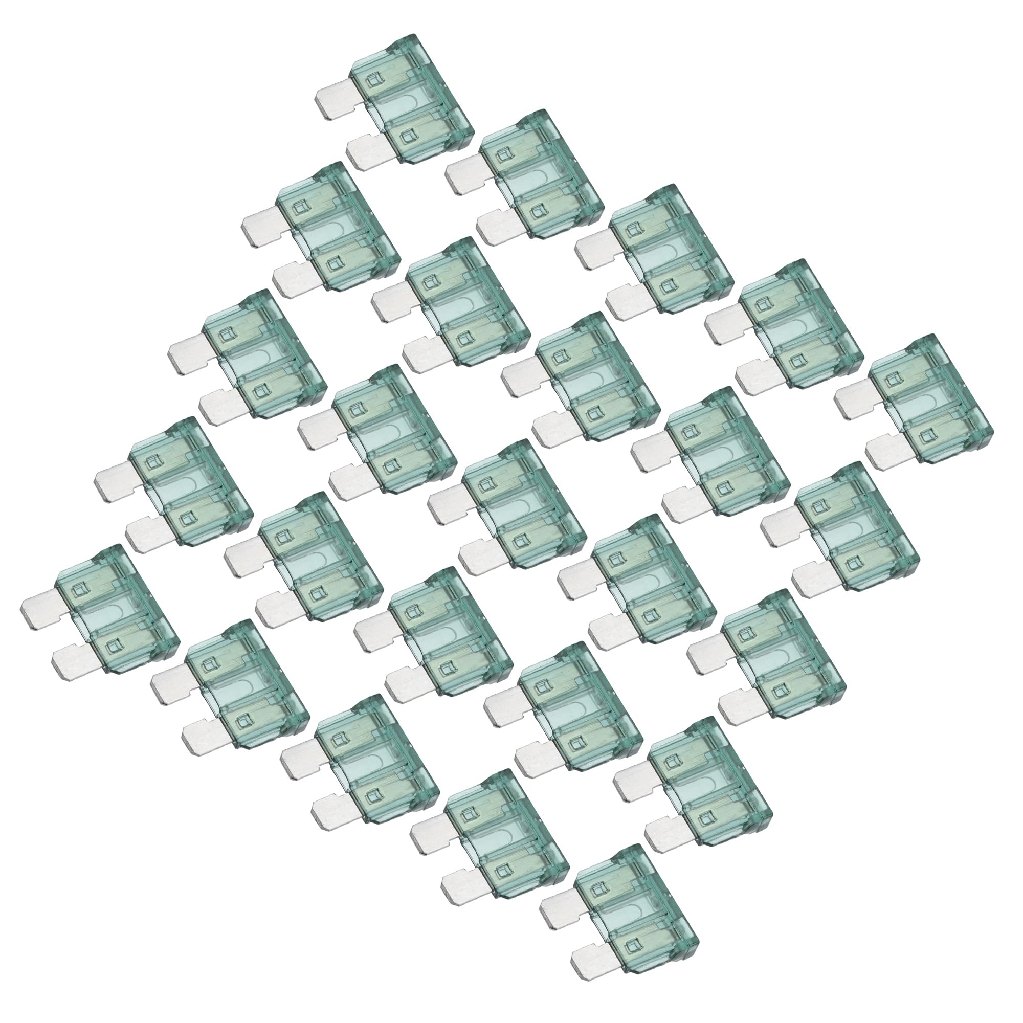VekAuto 25 Pcs Blade Style Fuse, 1A Blade Fuses Universal for Car Plastic Metal Green