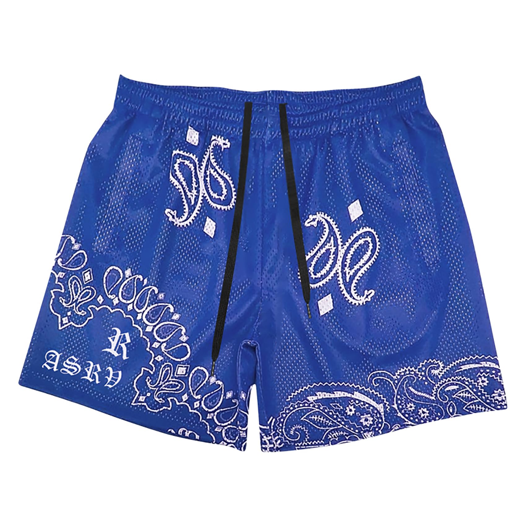 DIOTSR Mens Paisley Graphic Shorts Athletic Basketball Bandana Shorts Running Streetwear Y2k Drawstring Waist