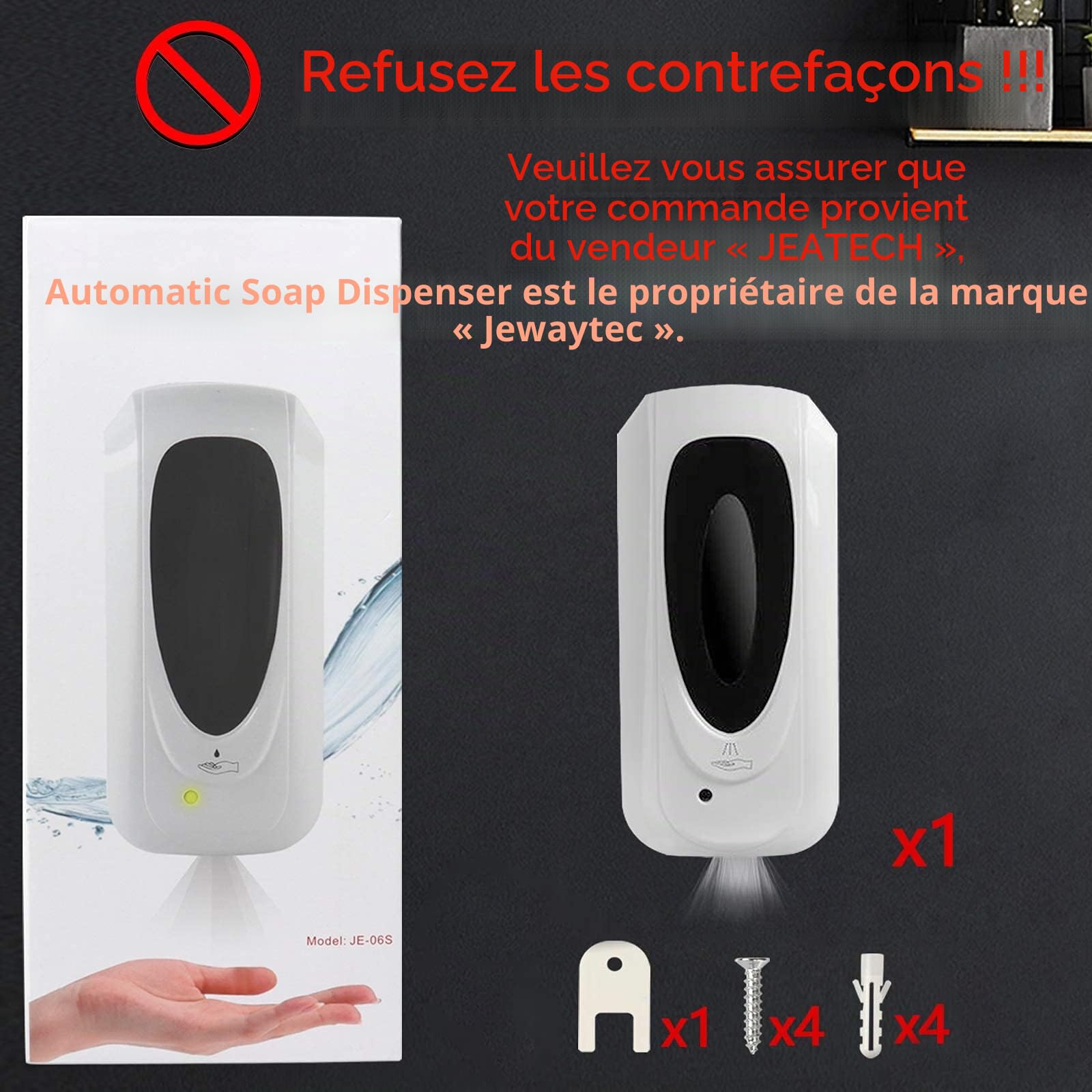 Distributeur Savon Automatique Mural,1000 ML Distributeur Savon De Savon Liquide sans Contact,avec Capteur Infrarouge,pour Bains AppropriéE,Cuisines,HôTel,Restaurant - Blanc