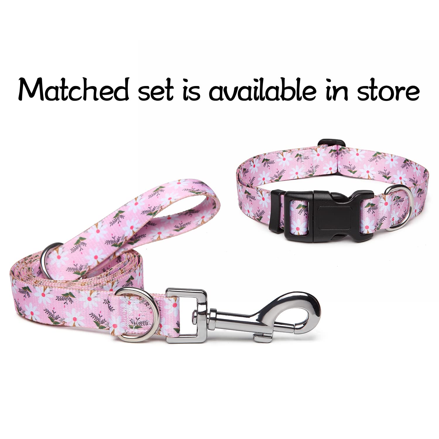 Adjustable Dog Collar with Patterns, Ultra Comfy Soft Nylon Breathable Pet Collar for Small Medium Large Dogs (L, Floral Orange) — view 202
