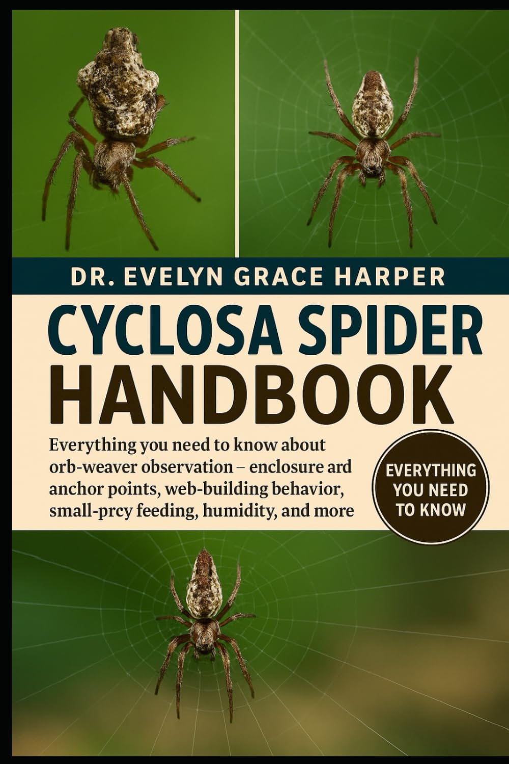 CYCLOSA SPIDER HANDBOOK: Everything You Need to Know About Orb-Weaver Observation — enclosure and anchor points, web-building behavior, small-prey feeding, humidity and more
