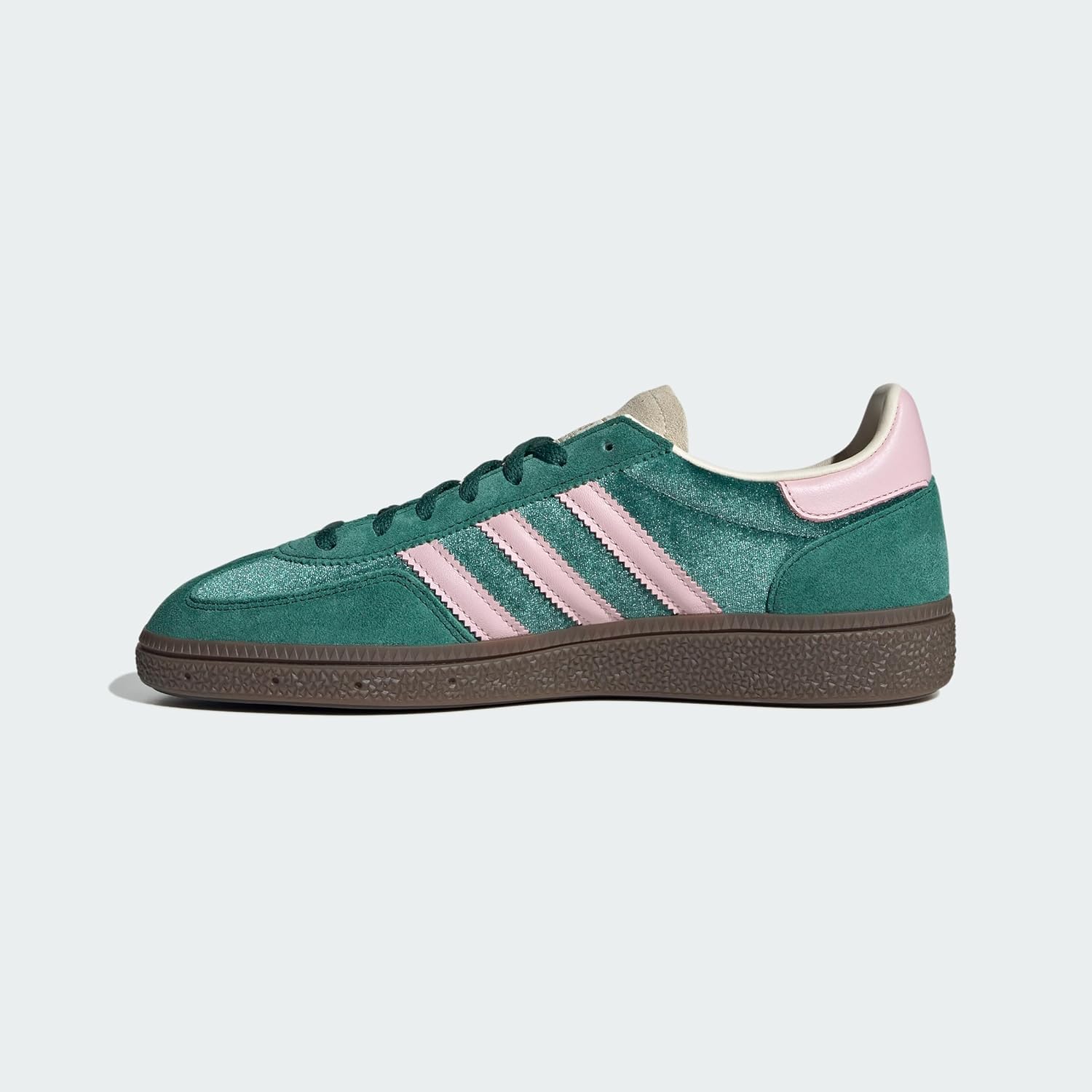 adidas Handball Spezial WMNS Shoes, Collegiate Green/Clear Pink/Cream White, Size 8