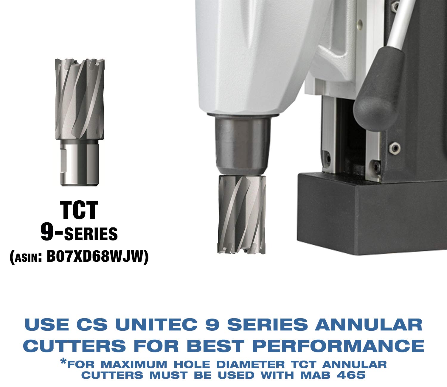 CS Unitec | MAB 465 Portable Magnetic Drill Press | 1150W 1-speed Benchtop Power Drill Machine w/up to 1-1/2