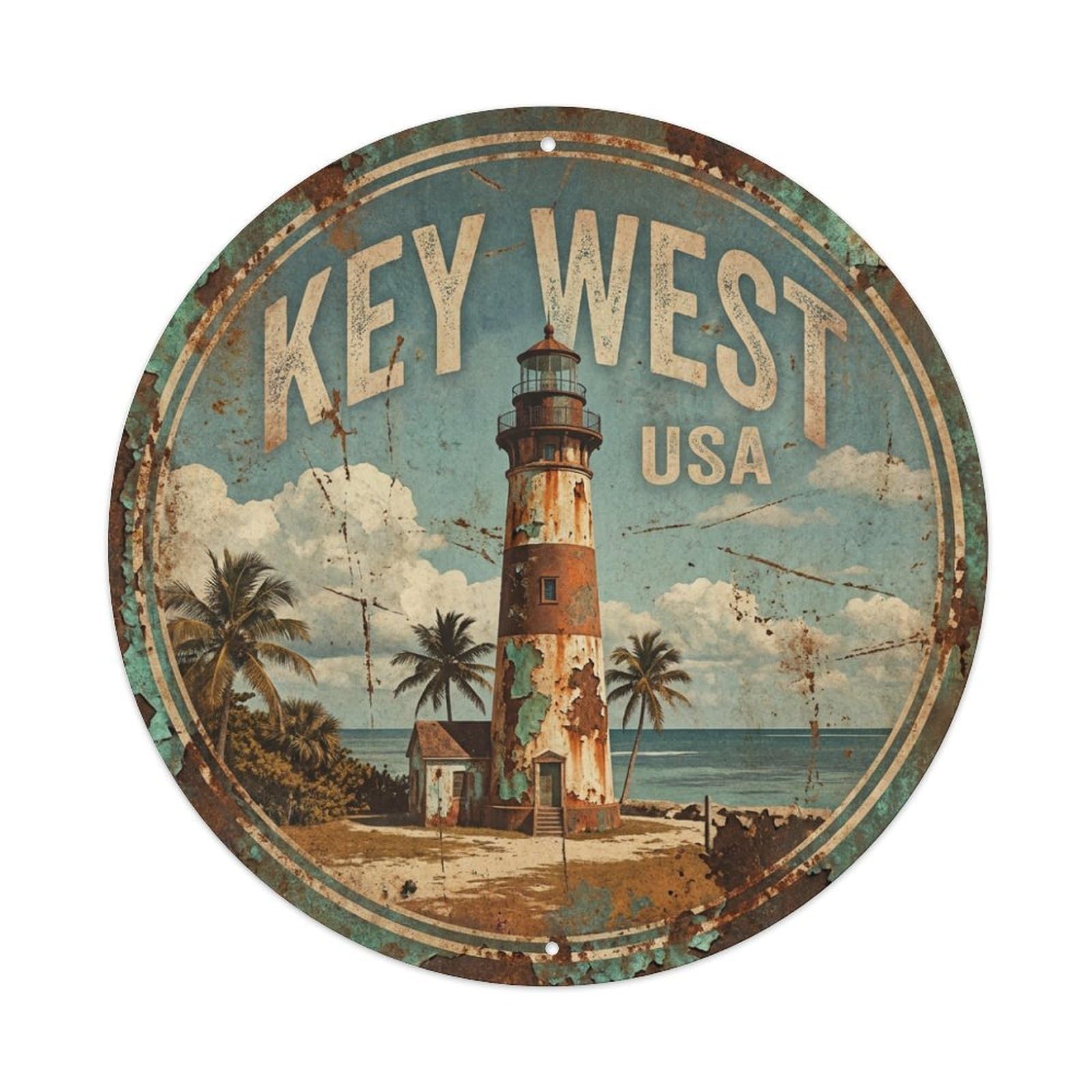 Tgrcjimh Style Metal Tin Sign Vintage Travel Usa Key West